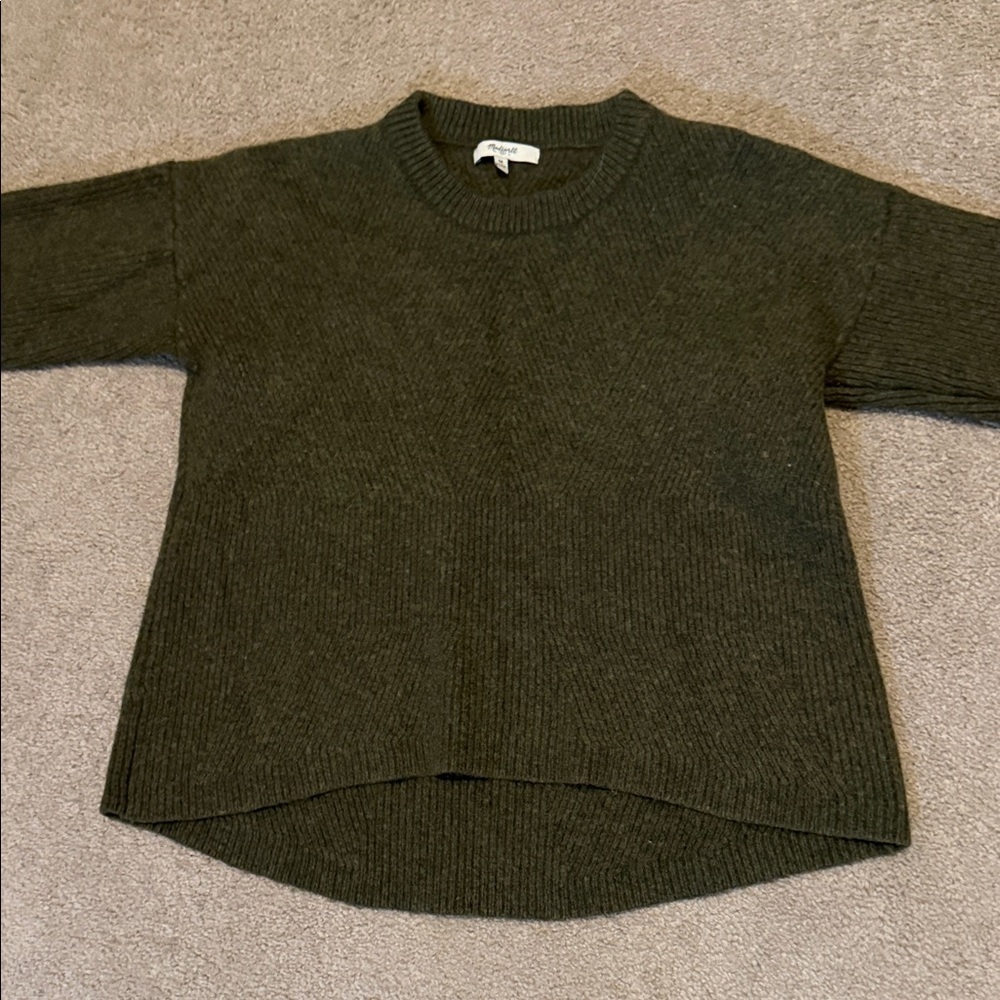 Madewell Olive Knit Crew Neck Sweater